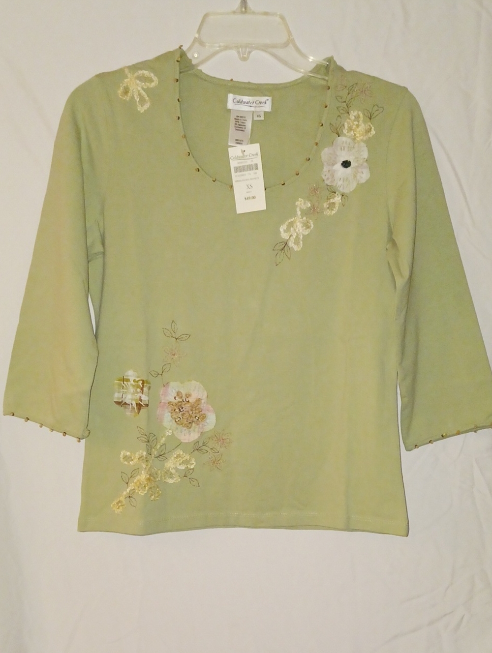 Cold Water Creek Women's Olive Green Shirt